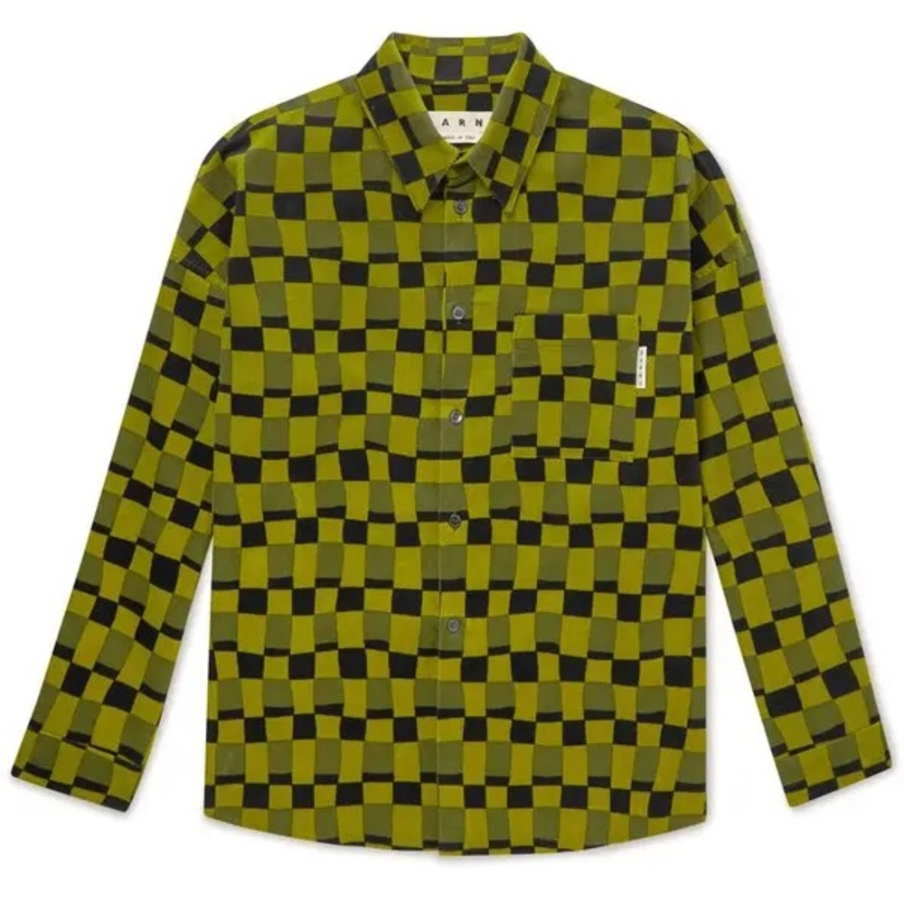 Marni - Checked Cotton-Corduroy Shirt - Green